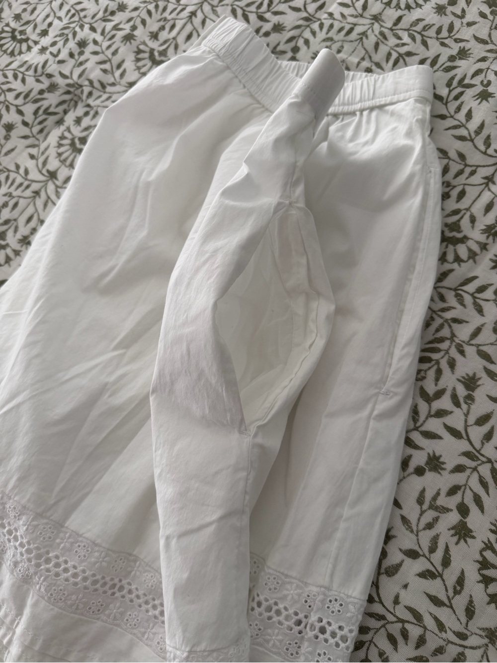 NWT Vineyard Vines White Poplin Lace, Button Front Midi Skirt With Pockets. SZ L - Picture 6 of 6
